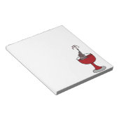 ワイングラスに座ってワインを噴霧する象 ノートパッド (アングル)