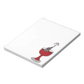 ワイングラスに座ってワインを噴霧する象 ノートパッド (回転)