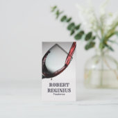 ワイングラスに注がれた赤ワイン 名刺 (スタンド正面)