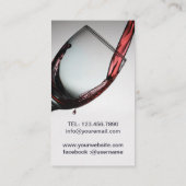 ワイングラスに注がれた赤ワイン 名刺 (裏面)