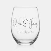 ワイングラスのカスタマイズ - 結婚式の贈り物 ステムなしワイングラス (裏面)
