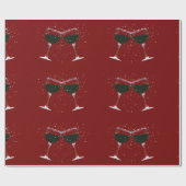 ワイングラスのギフトラップを自慢 ラッピングペーパー (フラット)