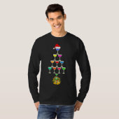 ワイングラスのクリスマスツリードリンク Tシャツ (正面フル)