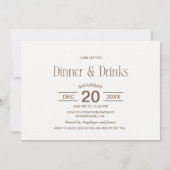 ワイングラスのクリスマスディナーとドリンク 招待状 (裏面)