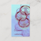 ワイングラスのケイタリングビジネスカードテンプレート 名刺 (正面)