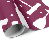 ワイングラスのコルクねじバーガンディパターン(の模様が)ある ラッピングペーパー (ロールコーナー)