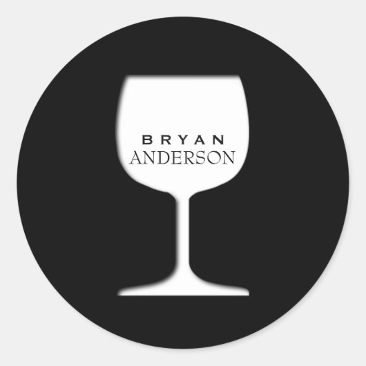 ワイングラスのシール ラウンドシール (正面)