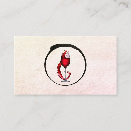 ワイングラスのスプラッシュアイコン 名刺 (正面)