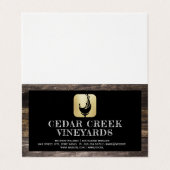 ワイングラスのスプラッシュロゴ |ウッド縁ど 名刺 (外部フラット)