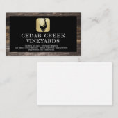 ワイングラスのスプラッシュロゴ |ウッド縁ど 名刺 (正面/裏面)