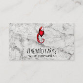 ワイングラスのスプラッシュロゴ | 大理石 名刺 (正面)