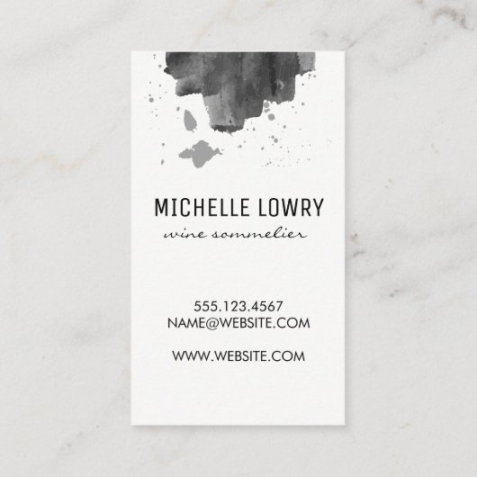 ワイングラスのスプラッシュロゴ | 表現豊かな 名刺 (裏面)