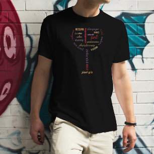ワイングラスのタイポグラフィ Tシャツ