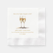 ワイングラスのナプキン結婚を愛する応援 縁ありカクテルナプキン (正面)