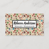 ワイングラスのパターン背景 名刺 (正面)