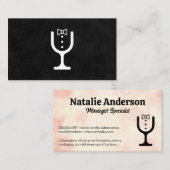 ワイングラスのボウタイロゴ | ケータリング 名刺 (正面/裏面)