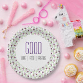 ワイングラスのメルロバブルイラストレーションパターン ペーパープレート (パーティー)