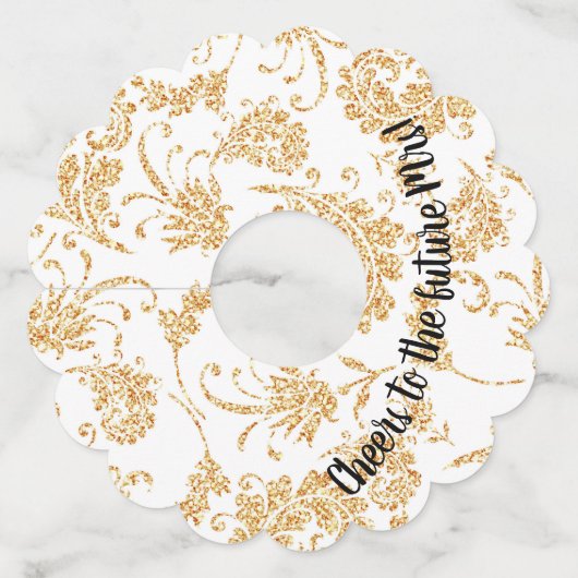 ワイングラスのラベルかブライダルシャワーまたは結婚式 ワイングラスタグ (正面)