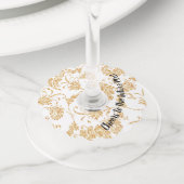 ワイングラスのラベルかブライダルシャワーまたは結婚式 ワイングラスタグ (クローズアップ)