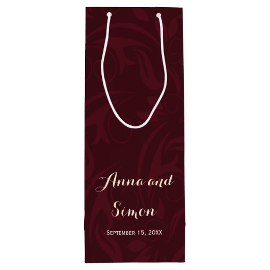 ワイングラスのリングや輪結婚類 ワインギフトバッグ (裏面)