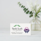 ワイングラスのロゴ |ブドウつる植物 名刺 (スタンド正面)