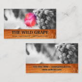 ワイングラスのロゴ |ワインぶどう |木材 名刺 (正面/裏面)