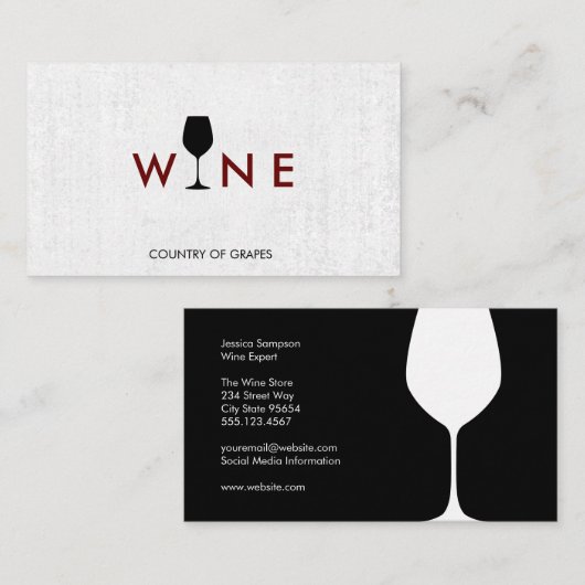 ワイングラスのロゴ 名刺 (正面/裏面)