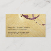 ワイングラスのロゴ | 染み | 木目 名刺 (裏面)