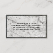 ワイングラスのロゴ |白大理石 |石板トリム 名刺 (裏面)