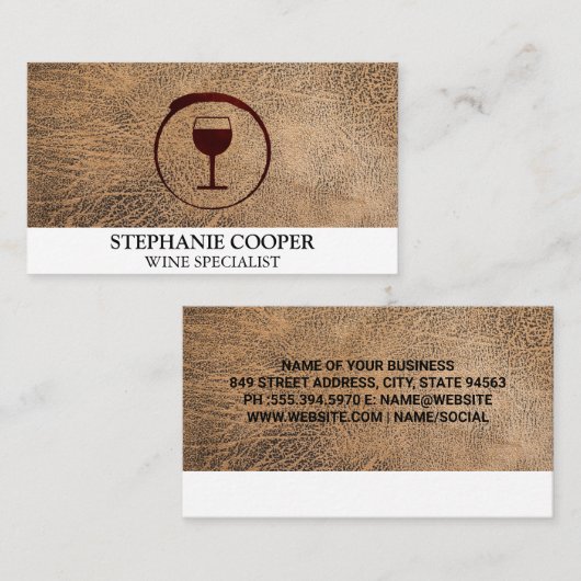 ワイングラスの名刺で赤ワインの汚れ 名刺 (正面/裏面)