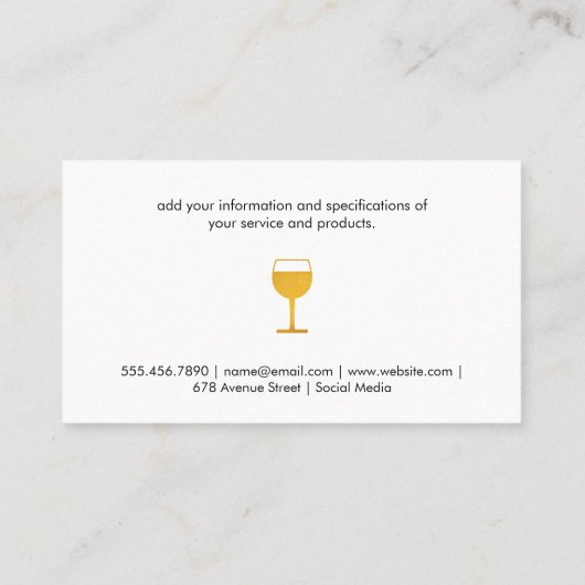 ワイングラスの名刺 名刺 (裏面)