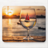 ワイングラスの帆船 マウスパッド (正面)