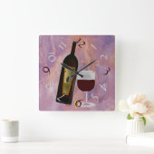 ワイングラスの時間 スクエア壁時計 (ホーム)