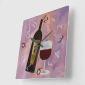 ワイングラスの時間 スクエア壁時計 (傾斜)