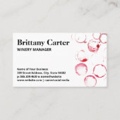 ワイングラスの汚れ | コルクの背景 名刺 (正面)