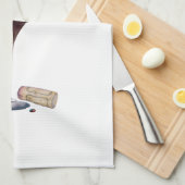 ワイングラスの芸術のパーソナライズなロゴ キッチンタオル (四つ折り)