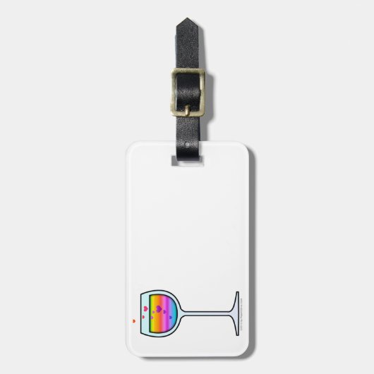 ワイングラスの荷物のラベル ラゲッジタグ (正面縦)