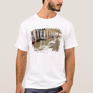 ワイングラスの長い列は大きいのそうセットアップしました Tシャツ