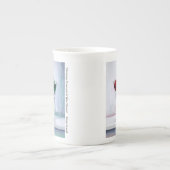 ワイングラスの骨灰磁器のマグのクリスマスオーナメント ボーンチャイナマグカップ (正面)