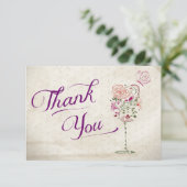 ワイングラスはノート感謝していしています サンキューカード (スタンド正面)