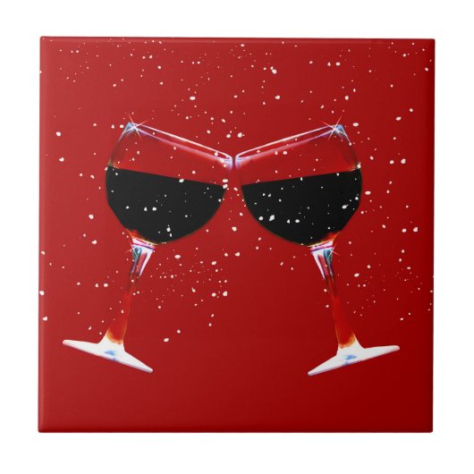 ワイングラスをカスタマイズ可能 タイル (正面)
