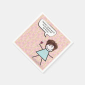 ワイングラスを持ったスティックガール スタンダードカクテルナプキン (角)