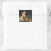 ワイングラスを持った人 スクエアシール (バッグ)