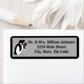 ワイングラスを持つペンギン ラベル (インサイチュ)