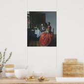 ワイングラスを持つ女の子 – Vermeer ポスター (キッチン)