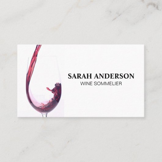 ワイングラスを注ぐ 名刺 (正面)