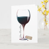 ワイングラスアートパーソナライズされたロゴ カード (黄色い花)