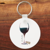 ワイングラスアートロパーソナライズされたゴ キーホルダー (正面)