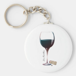 ワイングラスアートロパーソナライズされたゴ キーホルダー