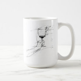 ワイングラスエレガントトーストスケッチ コーヒーマグカップ